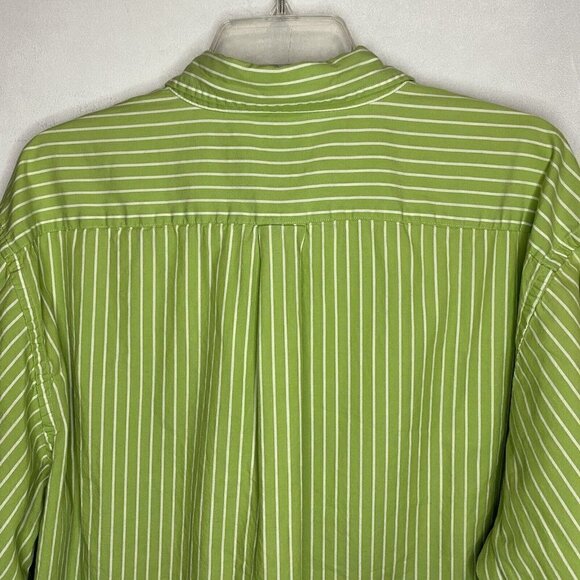 Brooks Brothers 346 Mens XL Button Down Green Stripe Original Polo Shirt Cotton - Picture 5 of 5